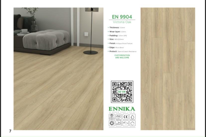 SÀN NHỰA GIÃ GỖ SPC ENNIKA 5MM EN 9904